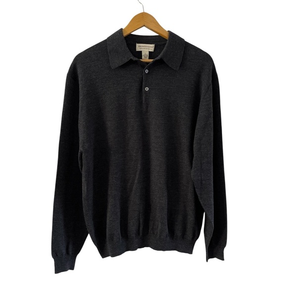 Pronto Uomo Merino Wool Sweater Men’s Size L | Charcoal Gray Pullover - Picture 1 of 8